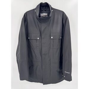 WOOLRICH Black Full Zip Cargo Utility Rain Coat Jacket Size L Large